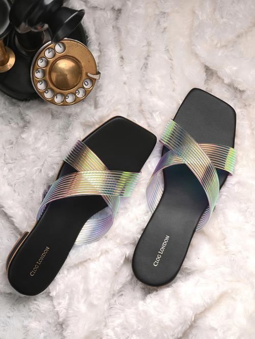 multi coloured detailed slip on sandal - 20855447 - Standard Image - 0