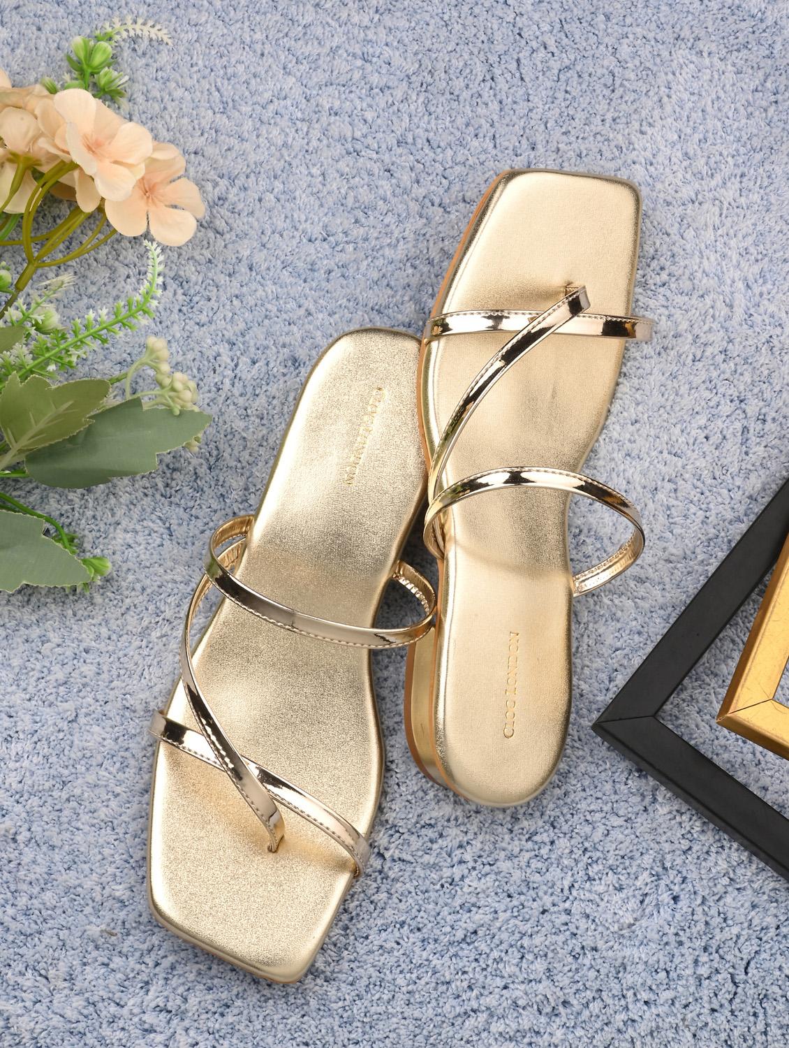 gold detailed slip on sandal - 20855449 - Zoom Image - 0