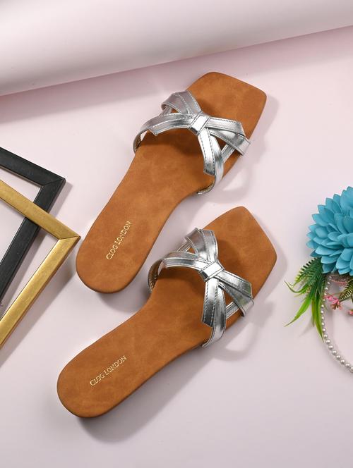 silver detailed slip on sandal - 20855451 - Standard Image - 0