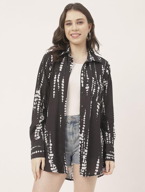 women brown printed regular shirt - 20856133 - Standard Image - 0