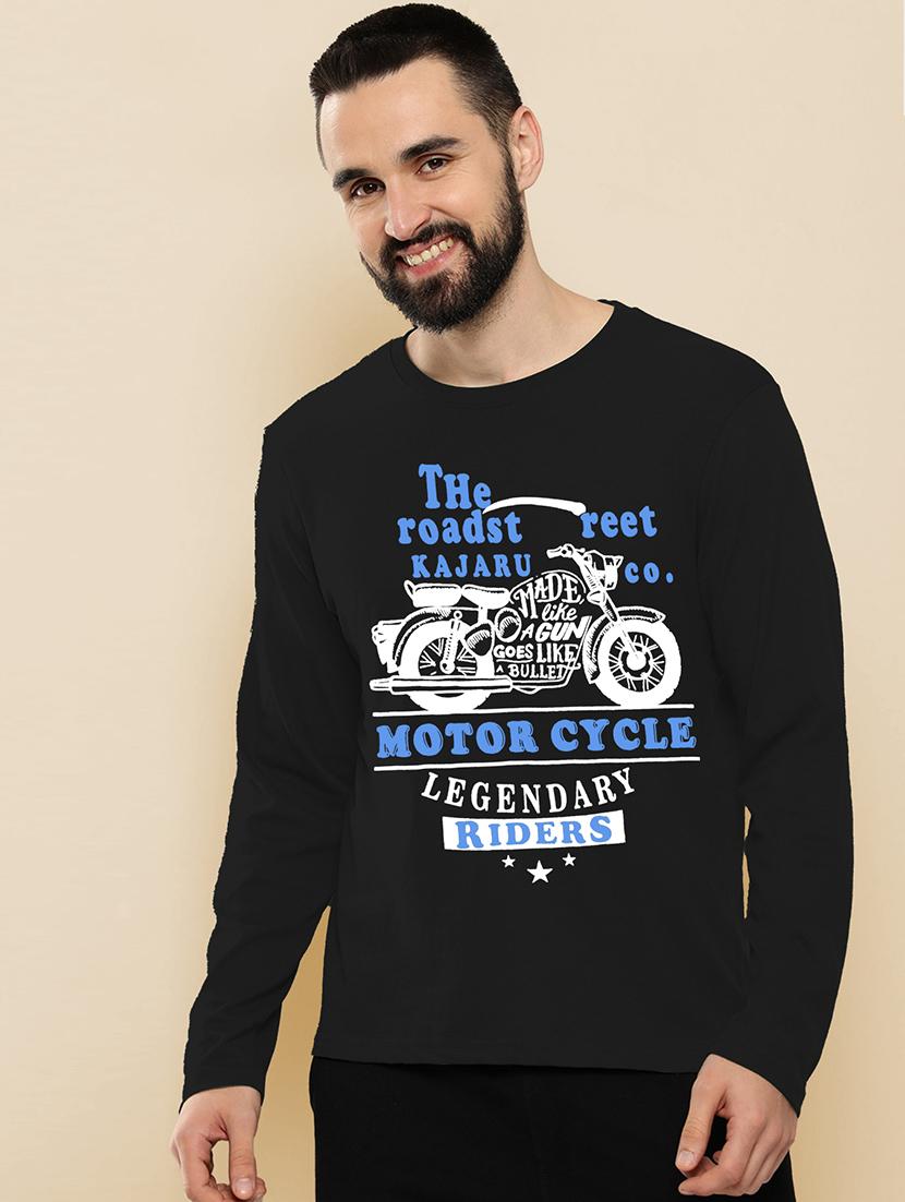 black polyester front print tshirt - 20857433 - Standard Image - 2