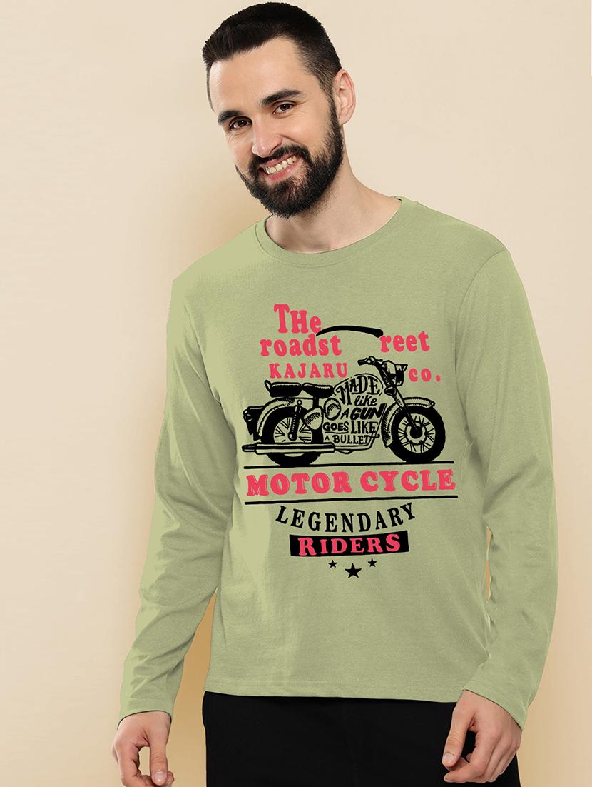 green polyester front print tshirt - 20857435 - Standard Image - 2