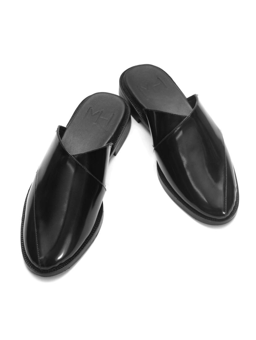 solid black slip on mules - 20857614 - Standard Image - 2