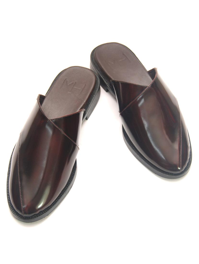 solid maroon slip on mules - 20857615 - Standard Image - 2