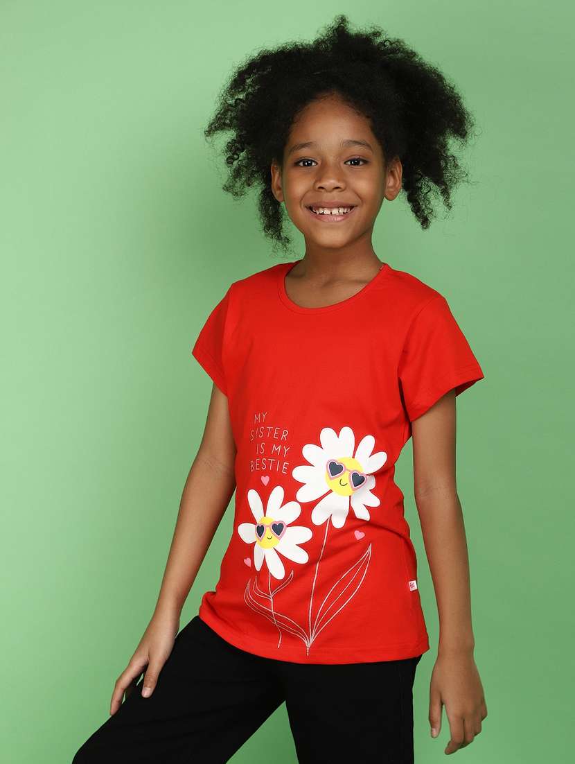 girls round neck graphic regular tee - 20862801 -  Standard Image - 2
