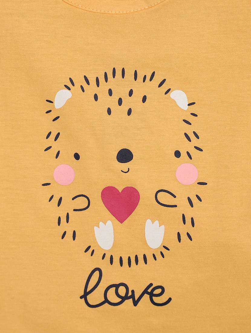 orange printed detailed top & shorts set - 20862831 -  Standard Image - 2