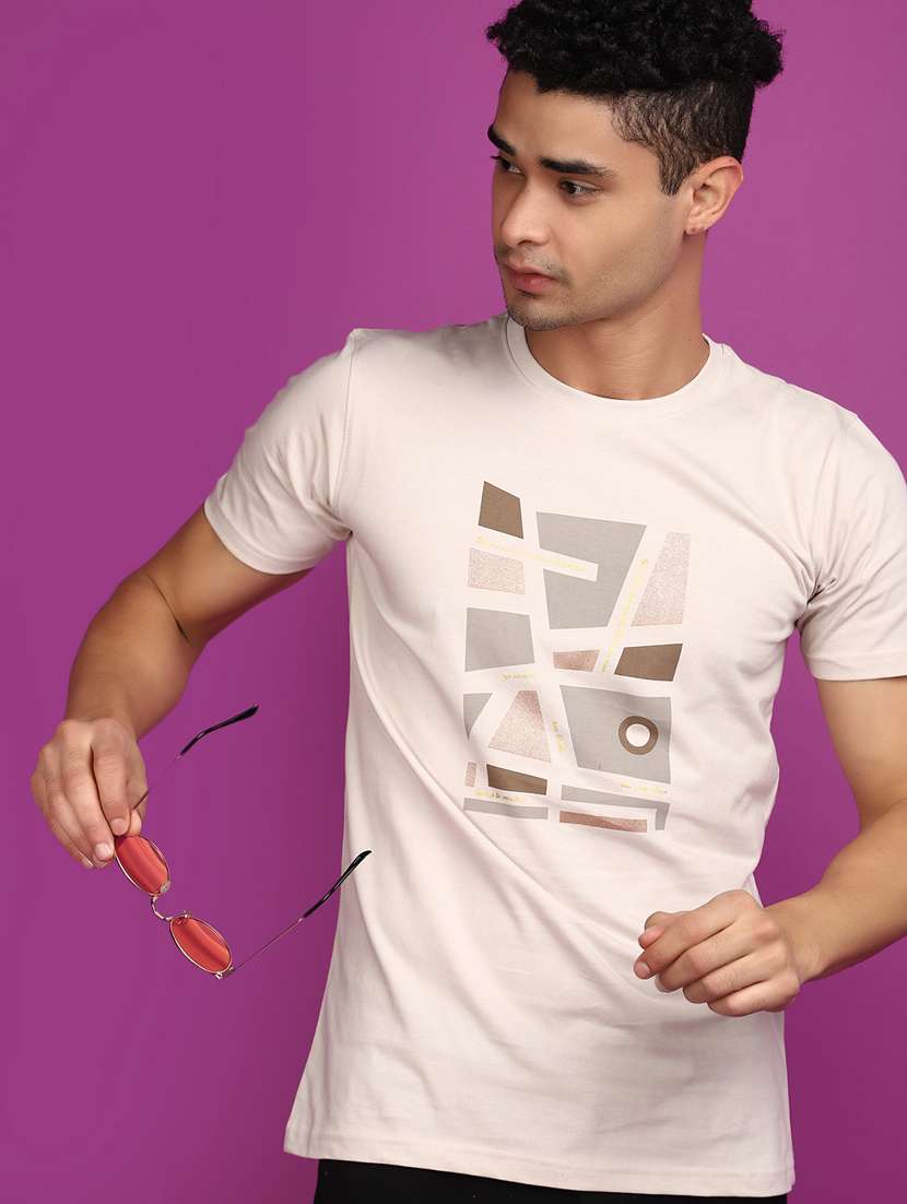 men round neck front printed t-shirt - 20862874 -  Standard Image - 2