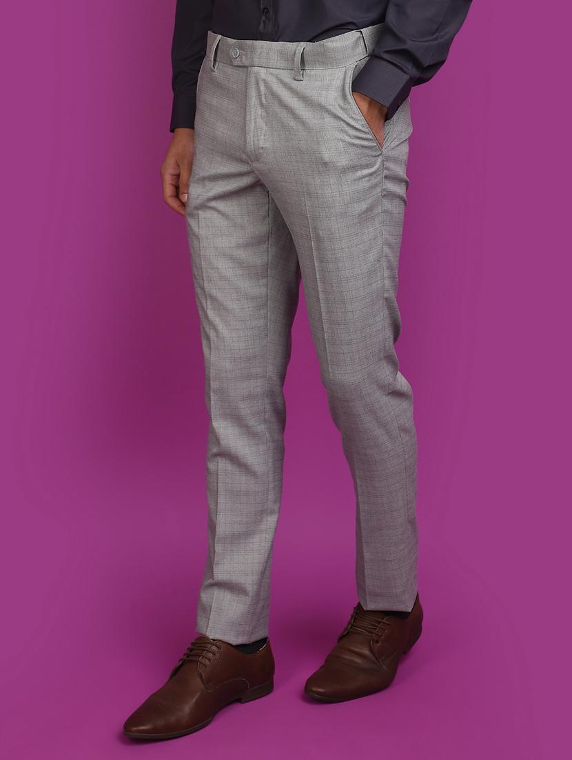 grey cotton pleated formal trouser - 20862935 - Standard Image - 2