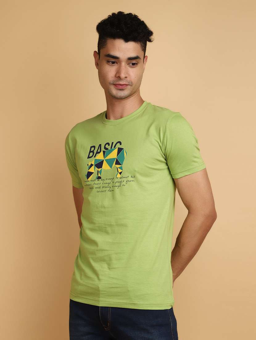 men round neck chest printed t-shirt - 20862961 -  Standard Image - 2