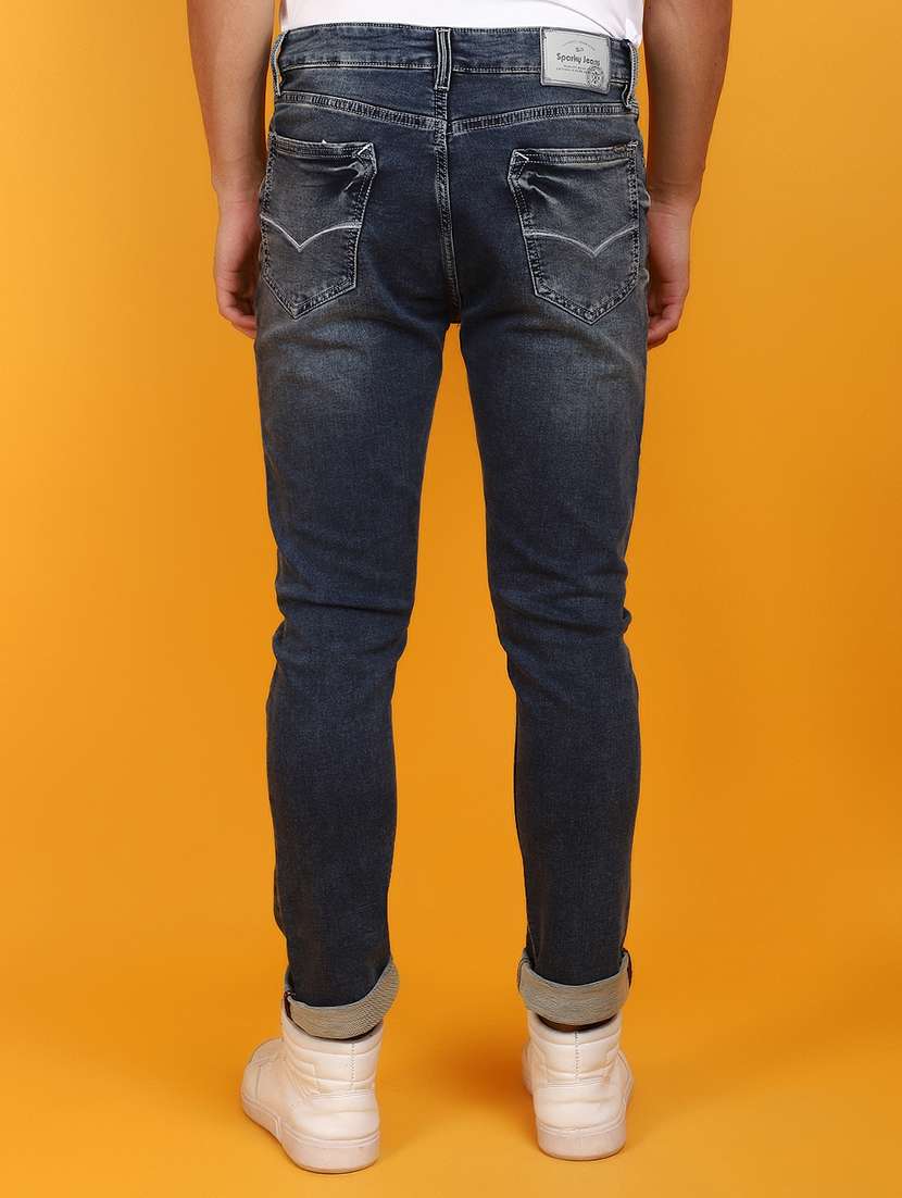 men mid rise washed denim jeans - 20863252 -  Standard Image - 2