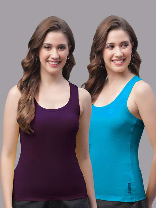 pack of 2 solid multi colored tank top - 20864143 - Standard Image - 0