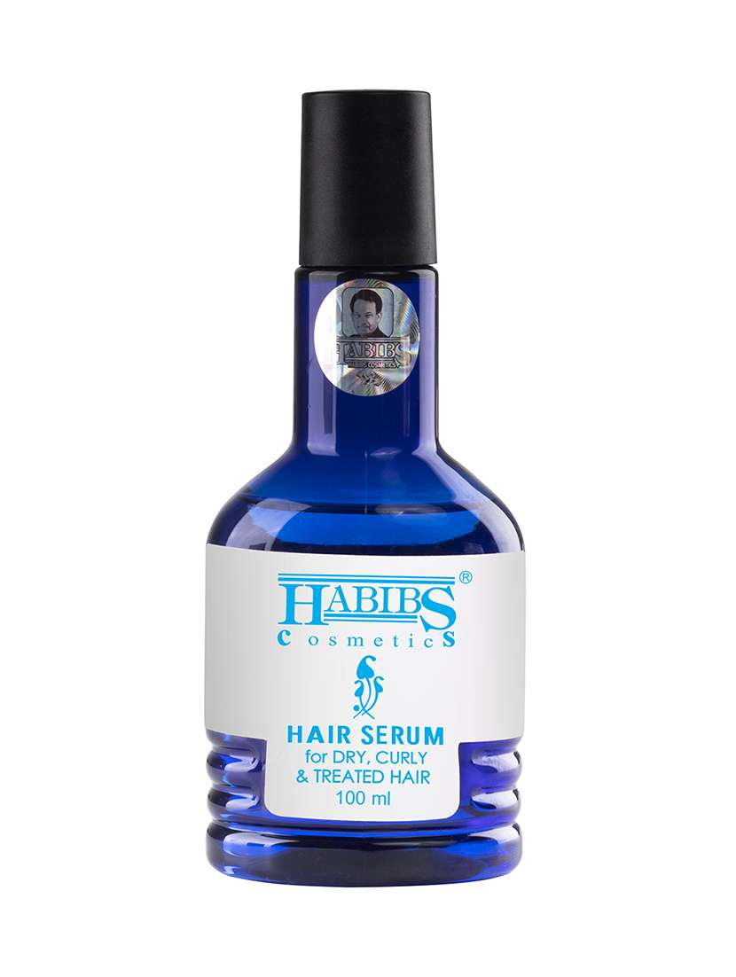 habibs hair serum dry curly & treated hairs for silky & smooth hair tames frizzy hair tangle free & frizz-free hair 100 ml 