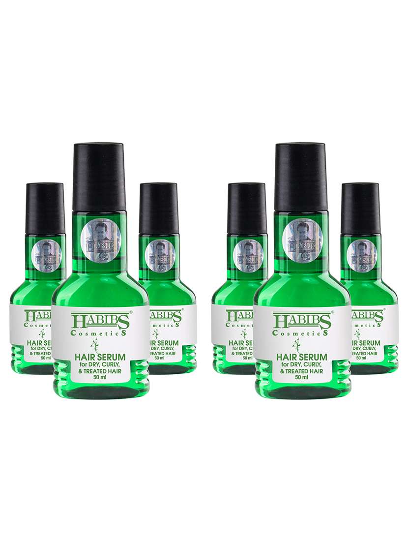 habibs hair serum dry curly & treated hairs for silky & smooth hair tames frizzy hair tangle free & frizz-free hair 50 ml 