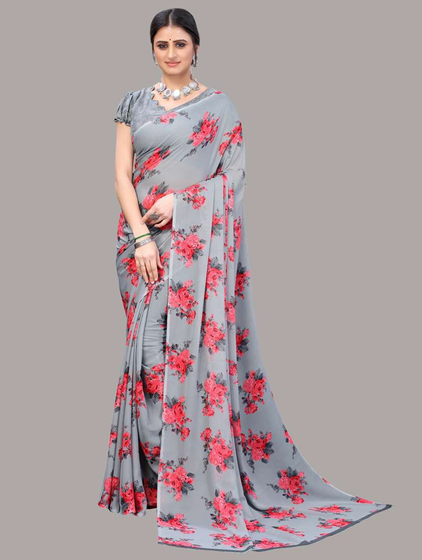 women printed saree with blouse