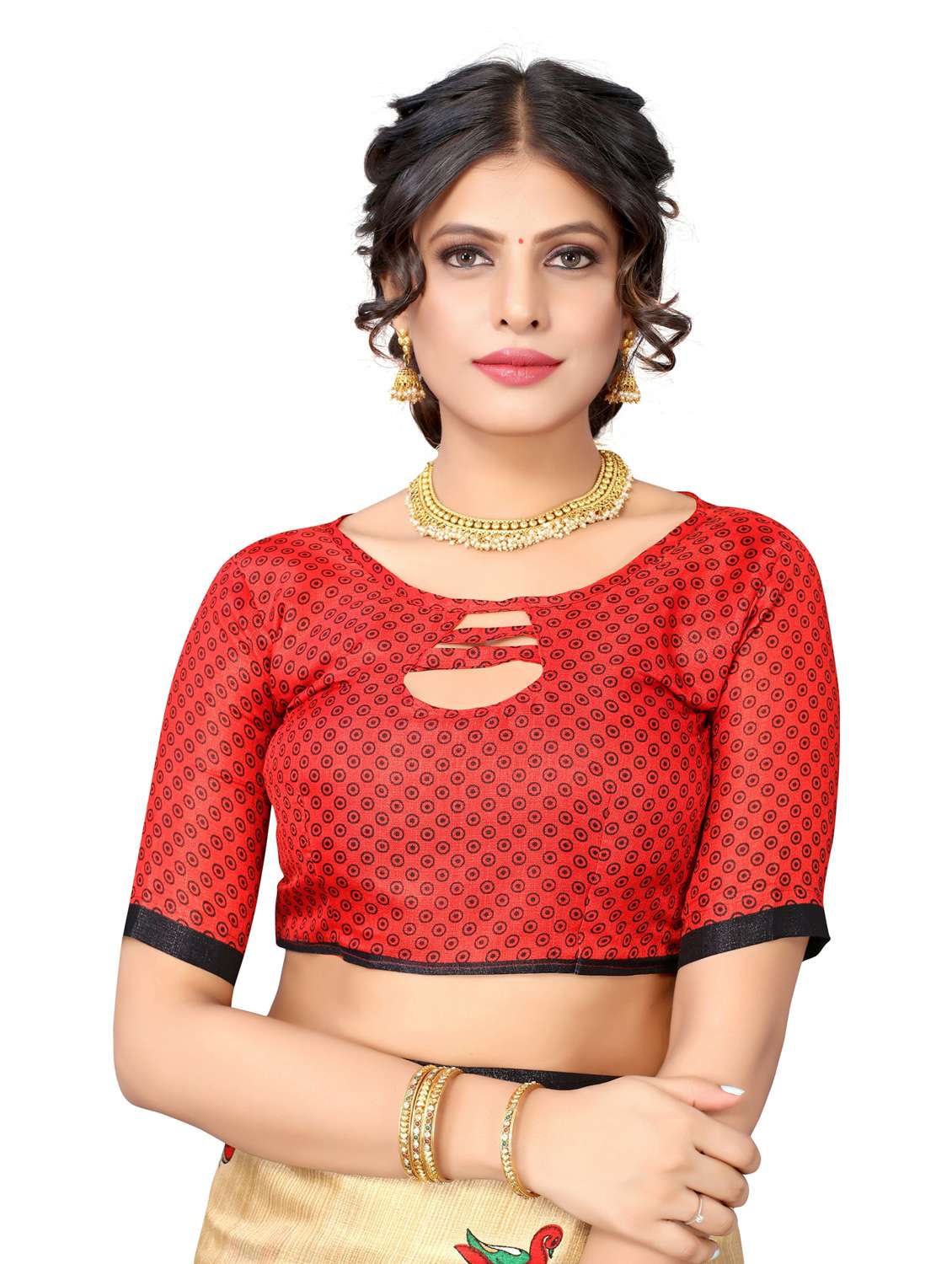 women printed saree with blouse - 20872897 - Standard Image - 2