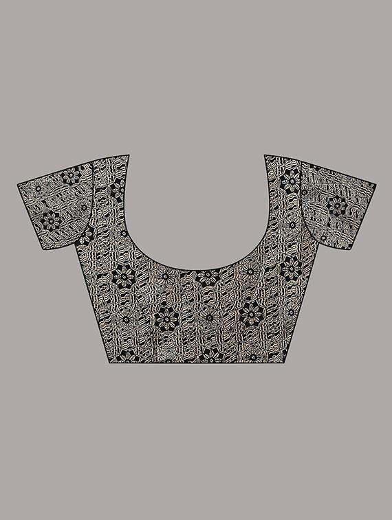 women black floral printed saree with blouse - 20873360 - Standard Image - 2