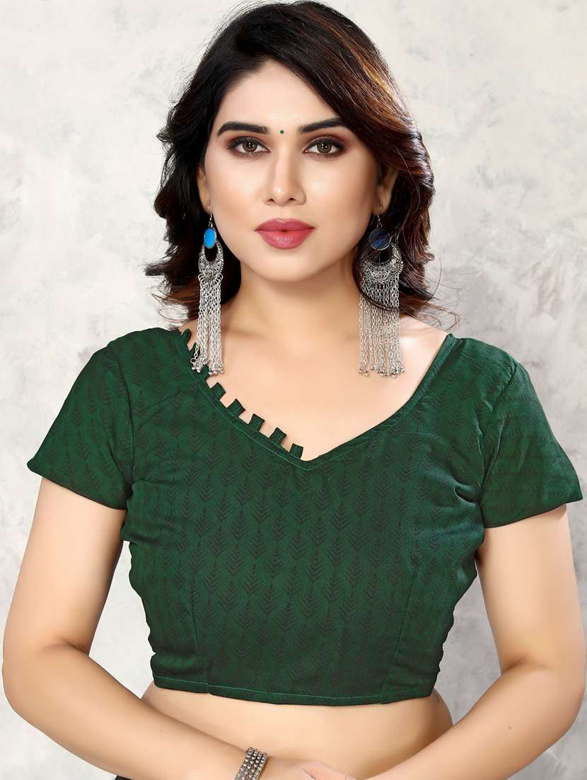Women Green Floral Printed Saree With Blouse - 20874080 -  Standard Image - 2
