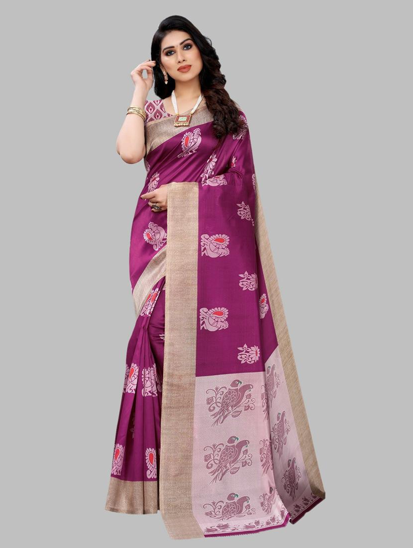 women pack of 2 printed sarees with blouse - 20875126 - Standard Image - 2