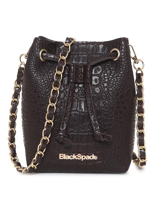 brown textured sling bag - 20876356 - Standard Image - 0