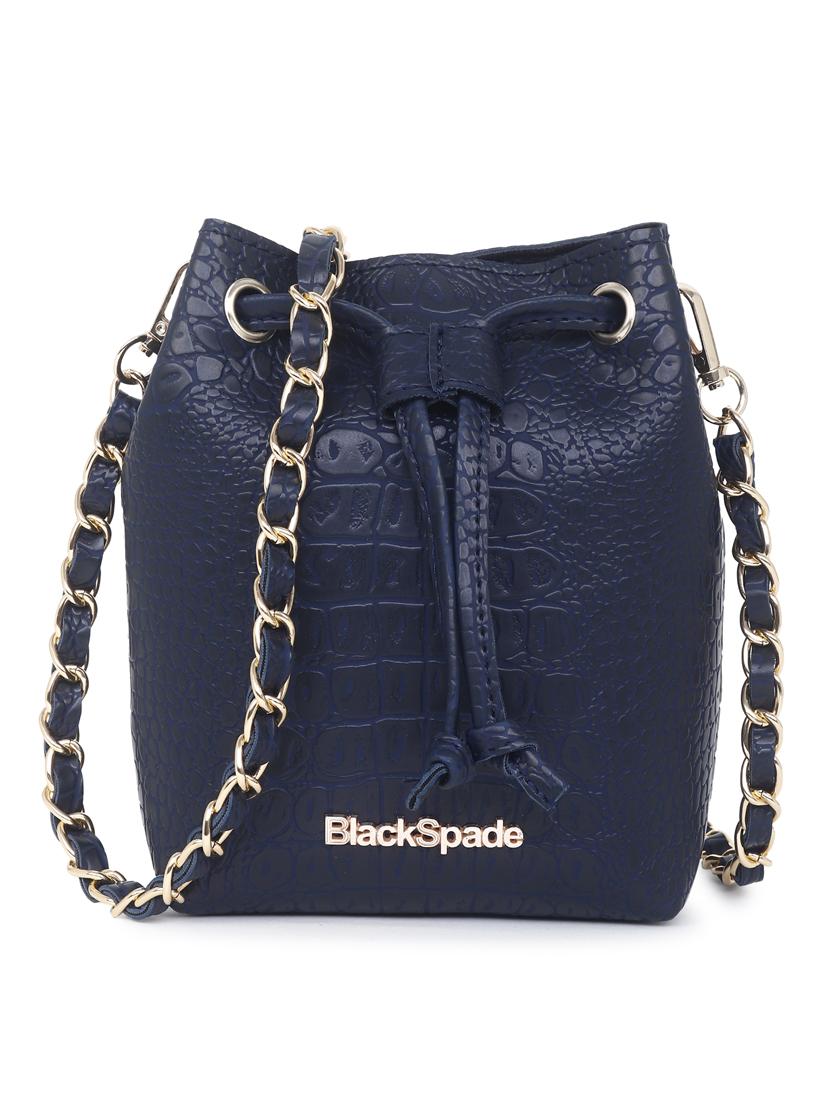 navy blue textured sling bag - 20876357 - Zoom Image - 0