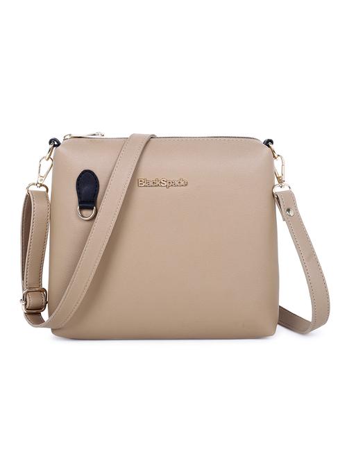 beige solid sling bag - 20876368 - Standard Image - 0