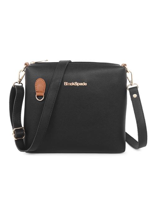 black solid sling bag - 20876369 - Standard Image - 0