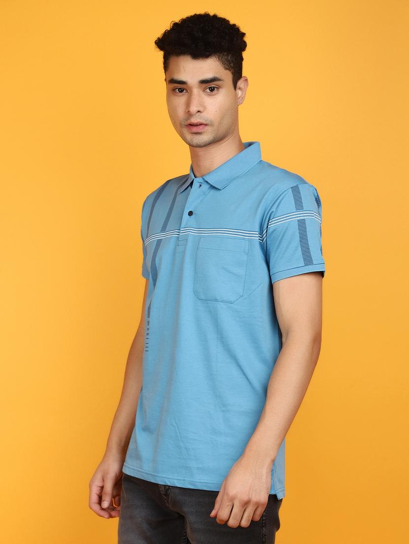 men polo neck striped t-shirt - 20876398 - Standard Image - 2