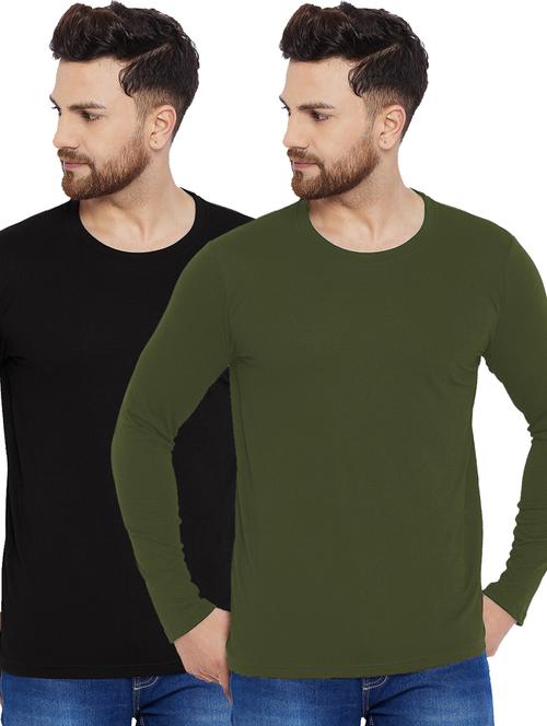 pack of 2 - multi colored cotton plain t-shirt - 20878066 - Standard Image - 0