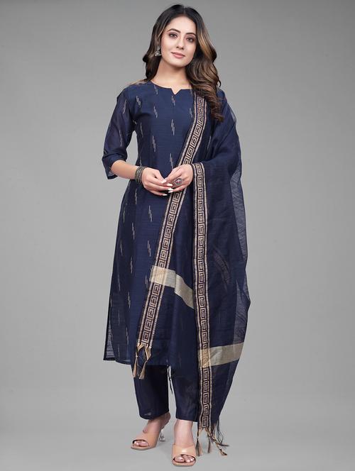 women blue kurta pant set with dupatta - 20878493 -  Standard Image - 0