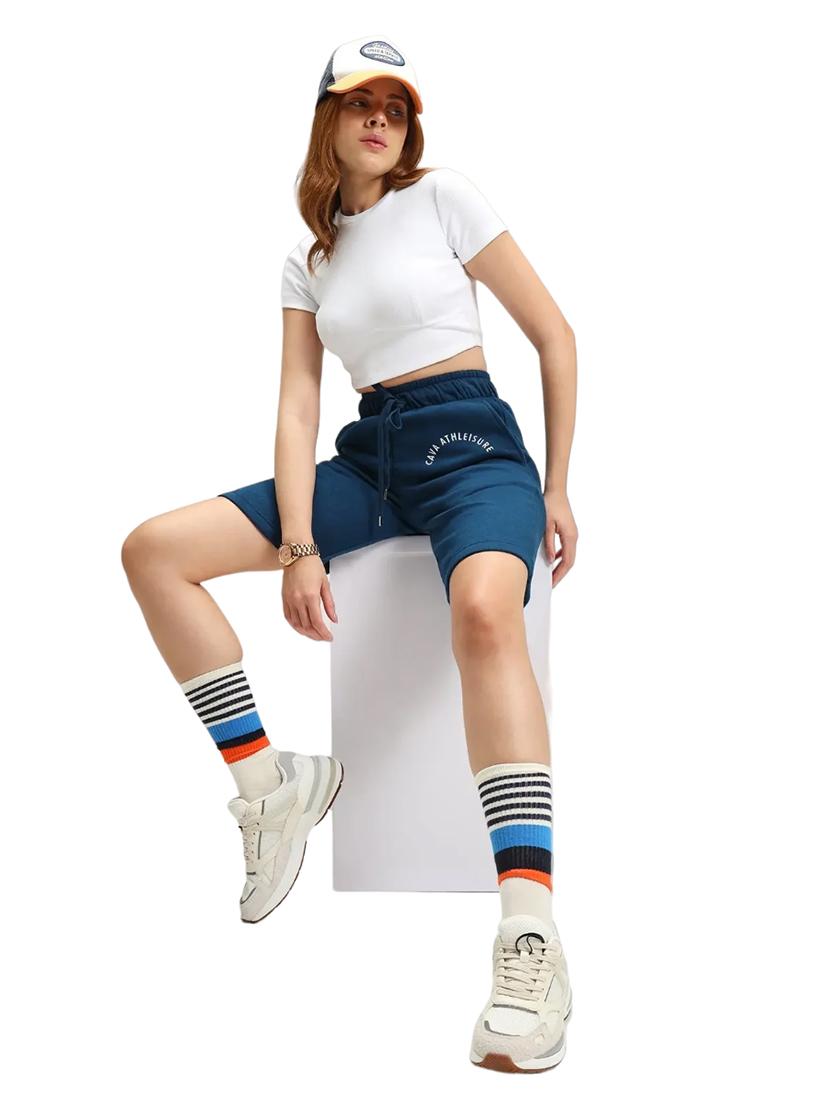solid white cotton blend crop top - 20878623 - Standard Image - 2