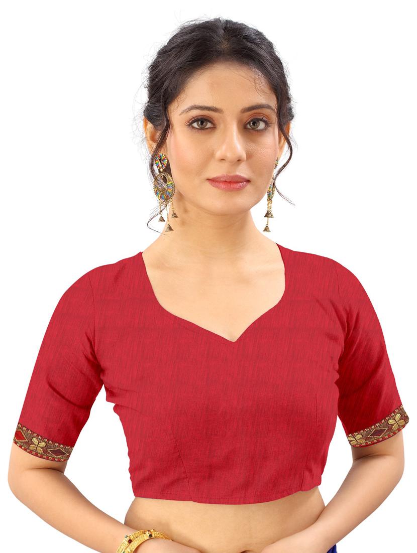red chiffon printed saree with blouse - 20878996 - Standard Image - 2
