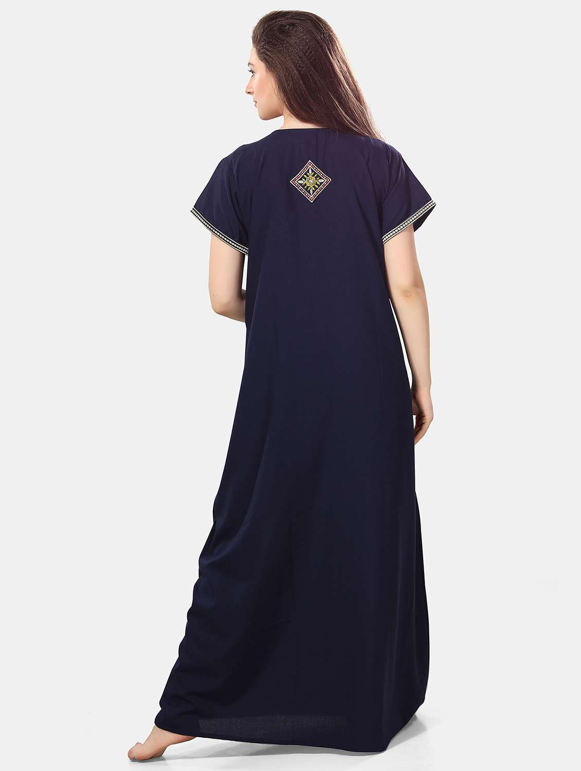 women navy blue sweetheart neck nighties - 20879210 -  Standard Image - 2