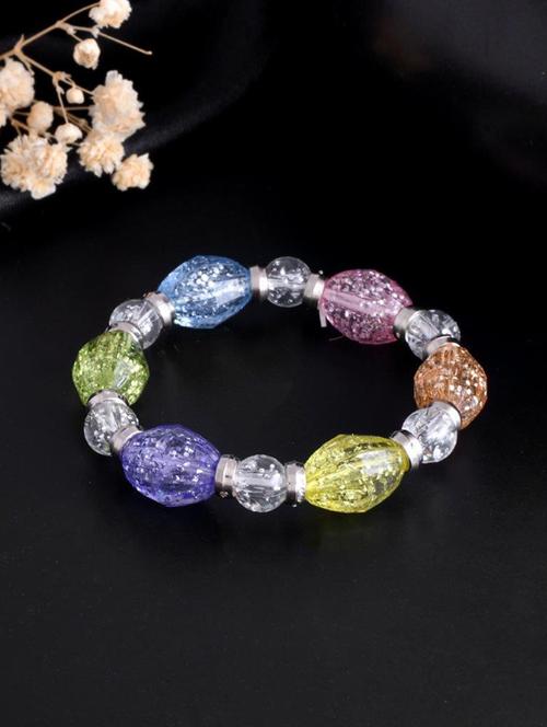 multi colored plastic beaded bracelet - 20881164 - Standard Image - 0