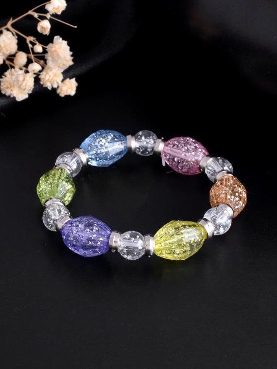 multi colored plastic beaded bracelet - 20881164 - Zoom Image - 0