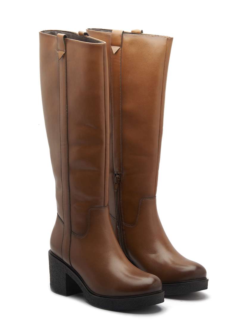 tan calf length boots - 20881646 -  Standard Image - 2