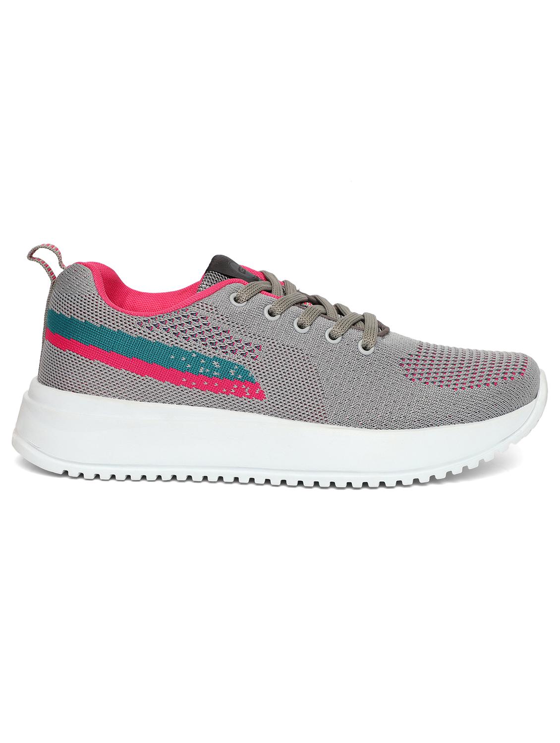 grey synthetic & mesh laceup sports shoes - 20884399 - Standard Image - 2