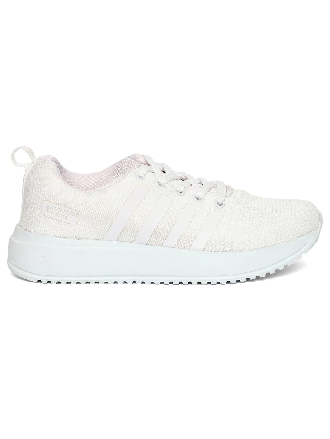 white synthetic & mesh laceup sports shoes - 20884404 - Standard Image - 2