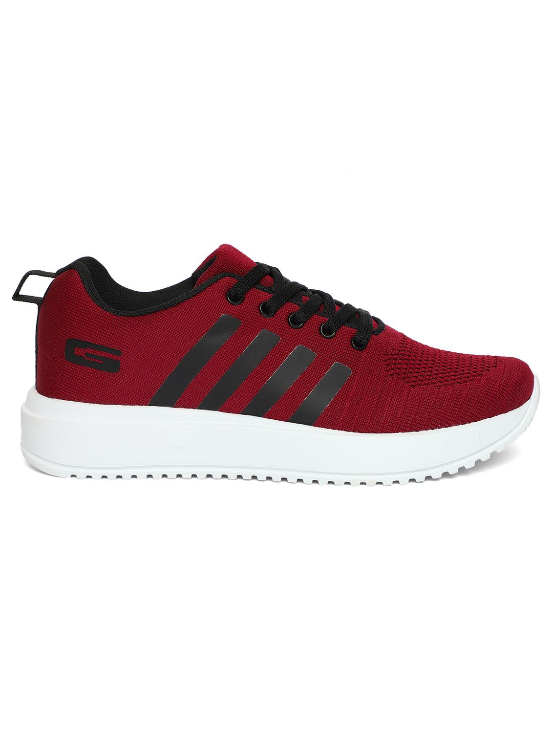 maroon synthetic & mesh laceup sports shoes - 20884405 - Standard Image - 2