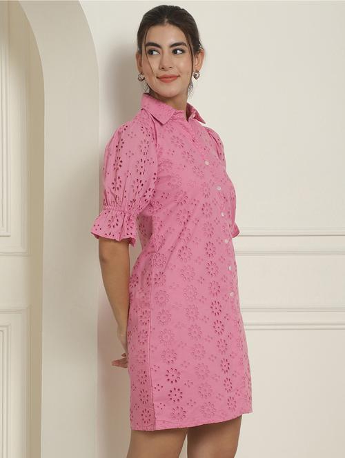women self-designed schiffli sheath dress - 20884709 - Standard Image - 0