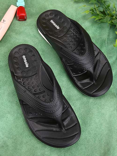 black rubber thong flip-flops - 20884719 -  Standard Image - 0