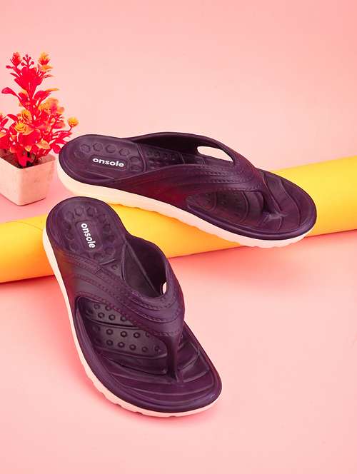 burgundy rubber thong flip flops - 20884720 -  Standard Image - 0