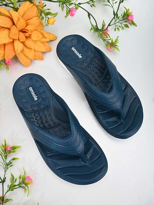 teal rubber thong flip flops - 20884721 - Standard Image - 0