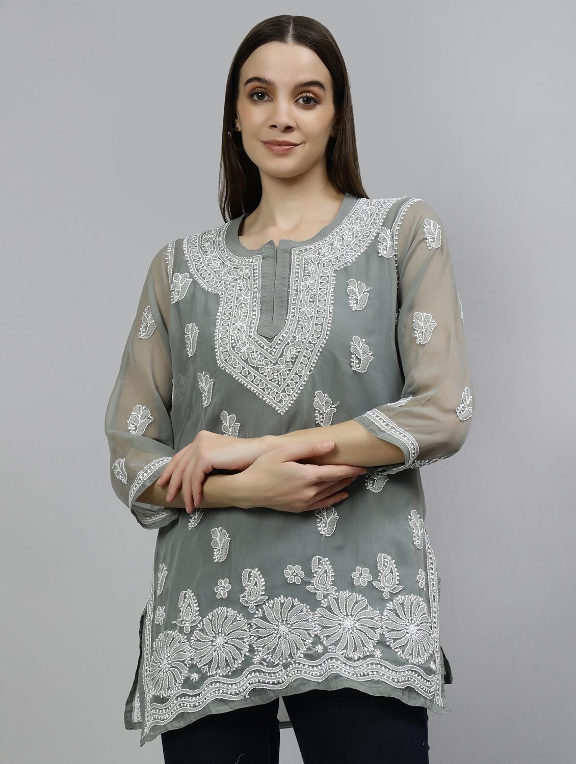 women three quarter sleeve straight kurti - 20884750 -  Zoom Image - 0