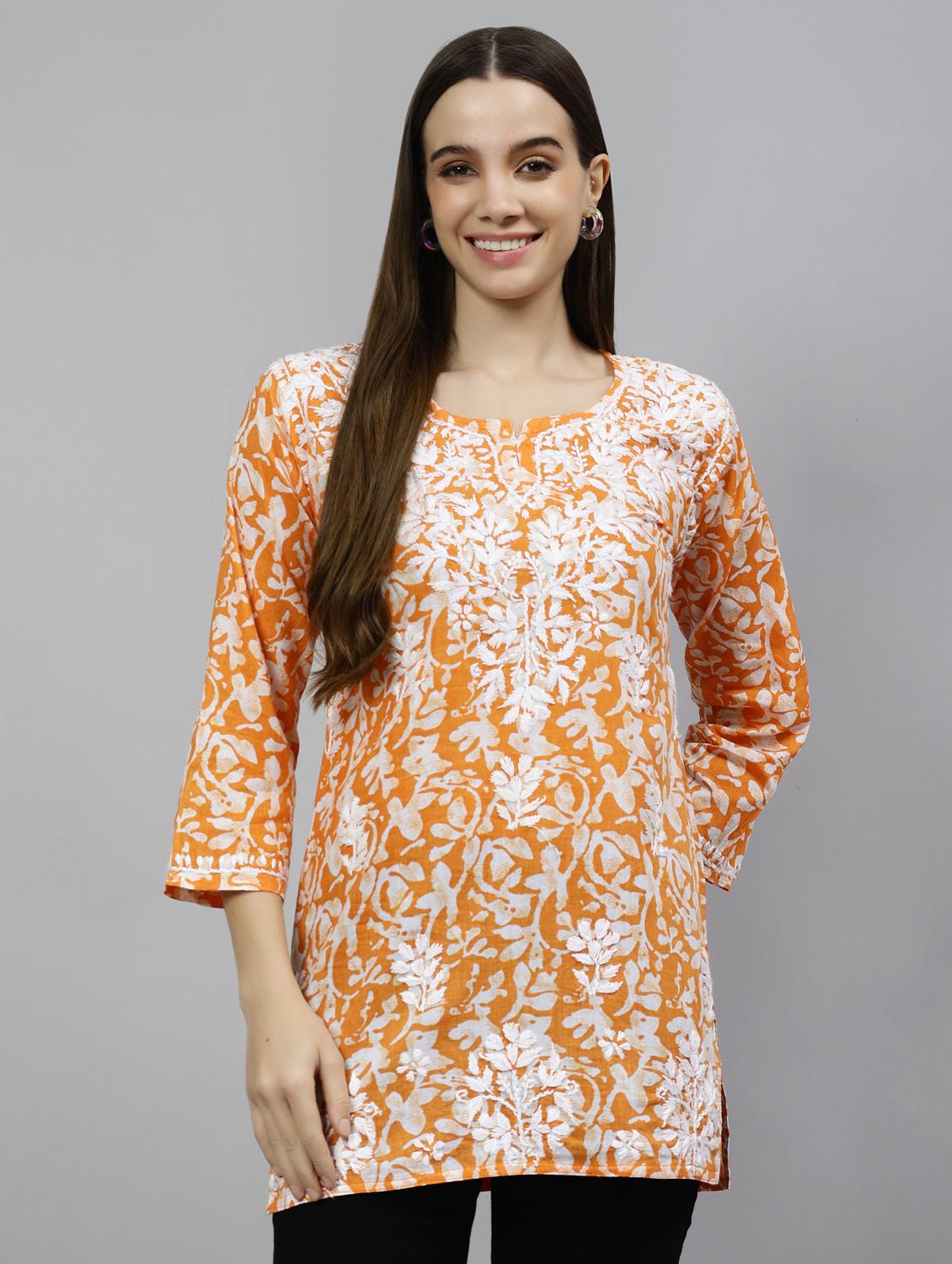 women three quarter sleeve straight kurti - 20884756 - Zoom Image - 0