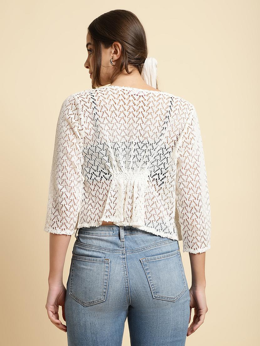 off white lace shrug - 20884868 - Standard Image - 2