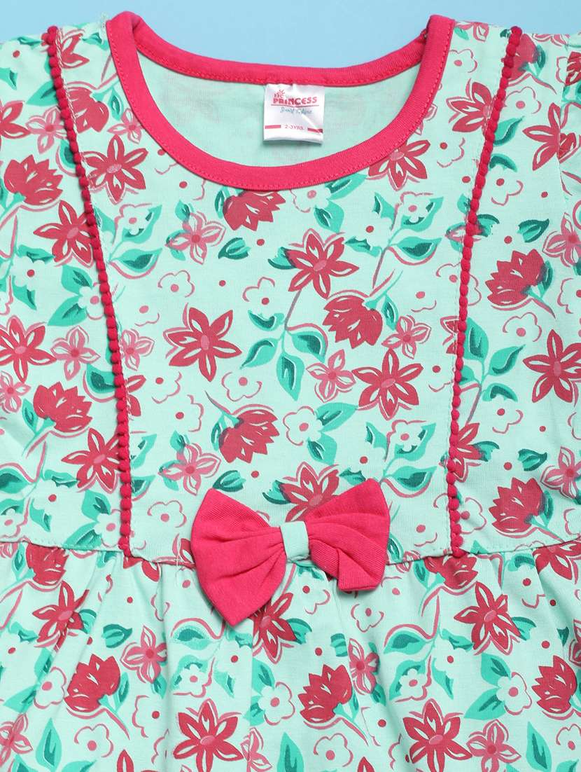 green acrylic blend frock - 20884895 -  Standard Image - 2