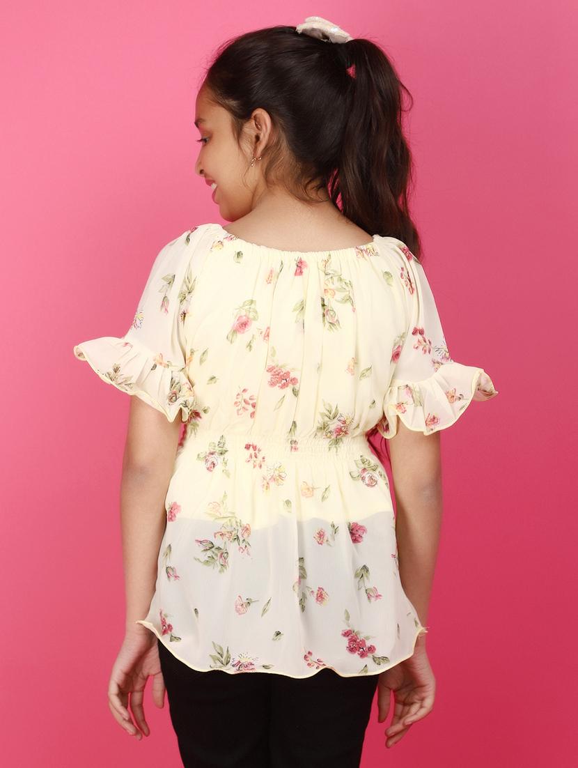 girls yellow printed top - 20884928 - Standard Image - 2