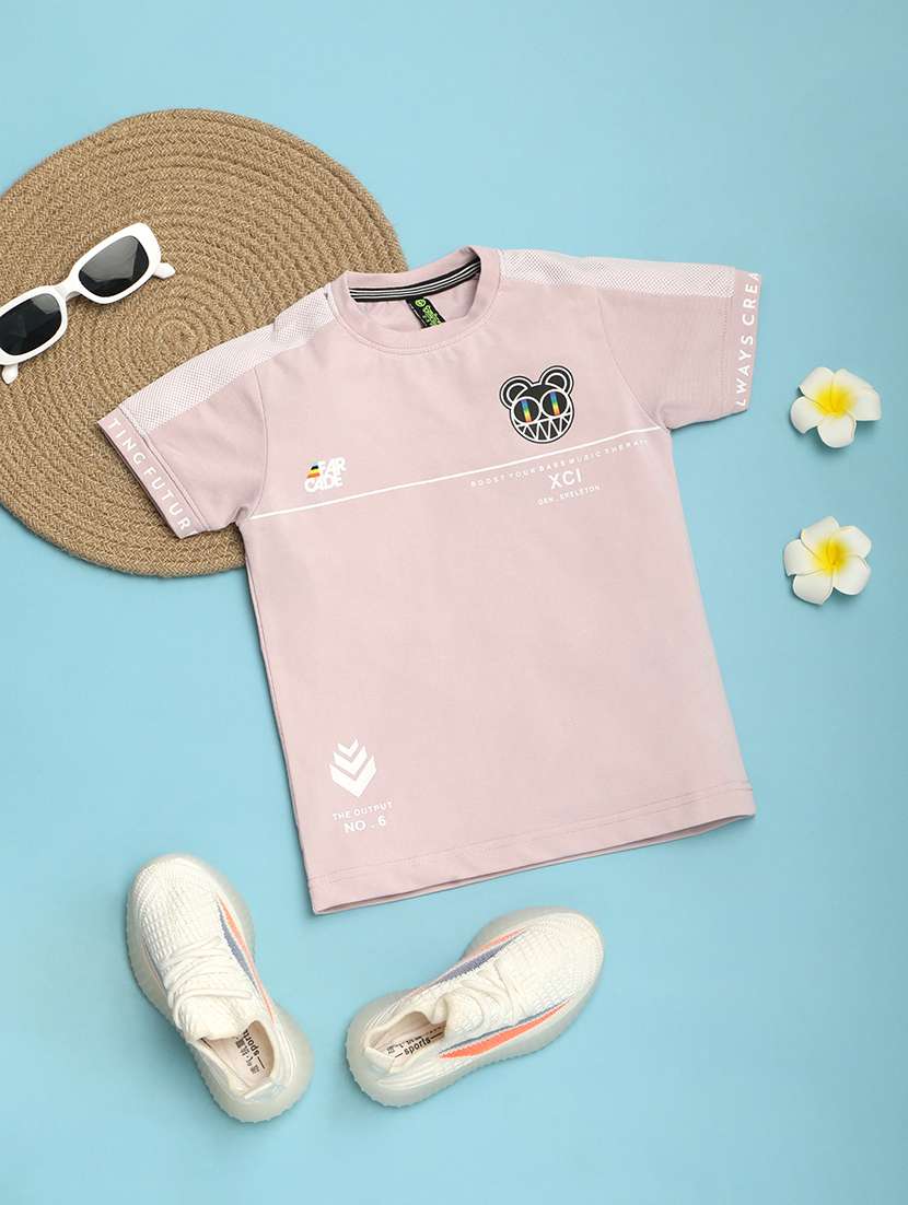 pink printed casual t-shirt