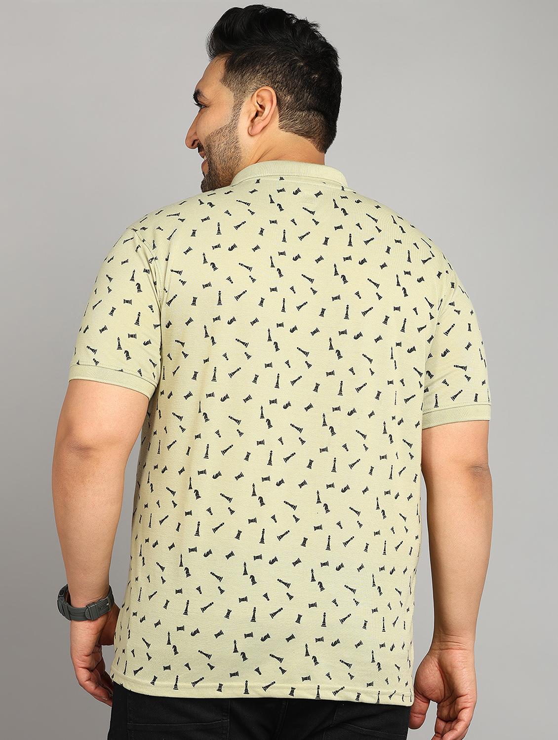 beige cotton plus all over print t-shirt - 20885077 - Standard Image - 2