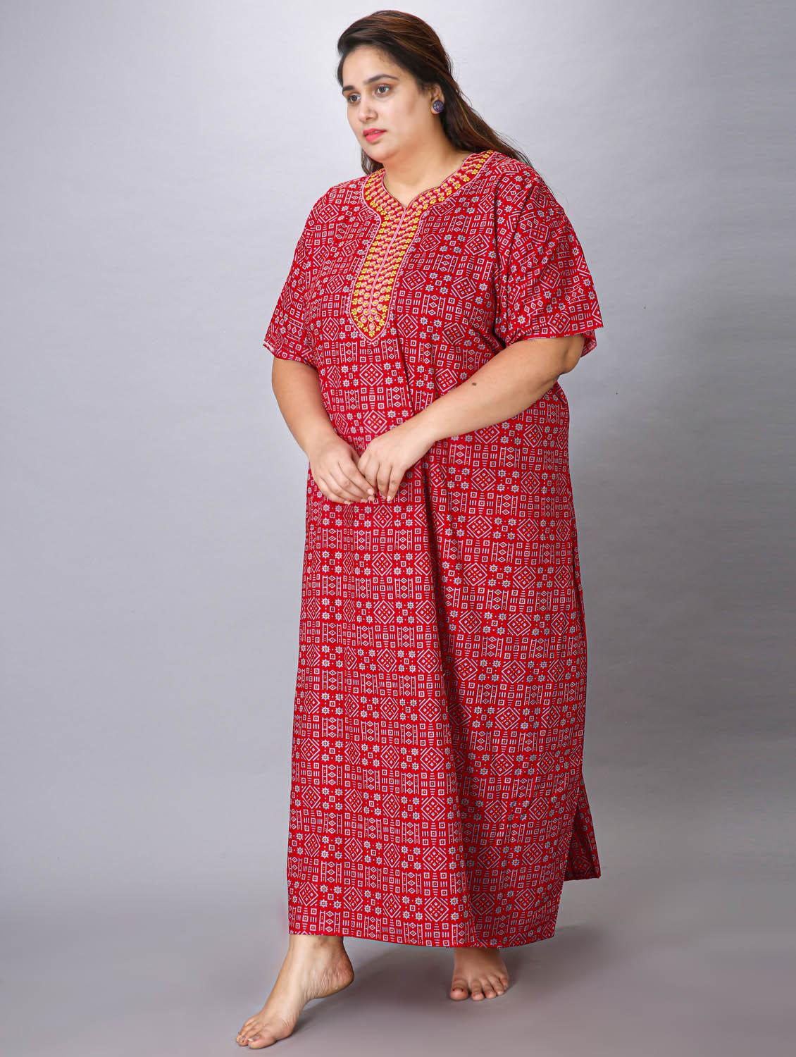 women printed short sleeve nighty - 20885108 - Standard Image - 2